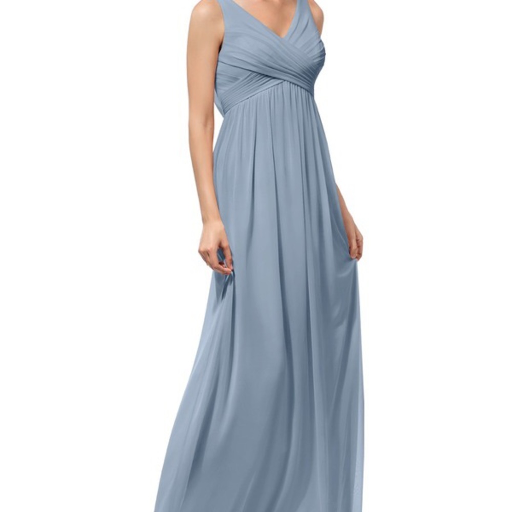 Azazie Oceana Bridesmaid Dress Dusty Blue Size 4